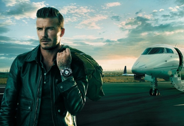 David Beckham viaja con Breitling