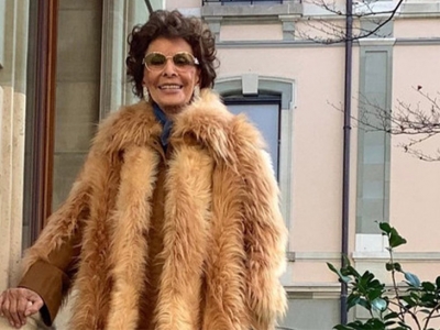 Sofia Loren sorprende con un abrigo de piel vegano creado por Stella McCartney