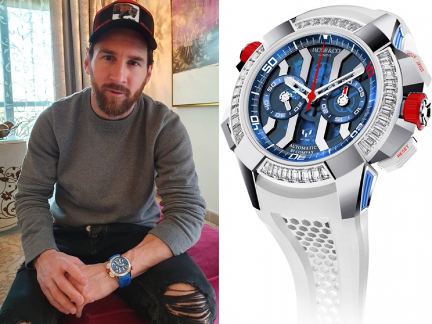 Lionel Messi muestra su nuevo reloj Jacob &amp; Co. Epic X Chrono en Dubai