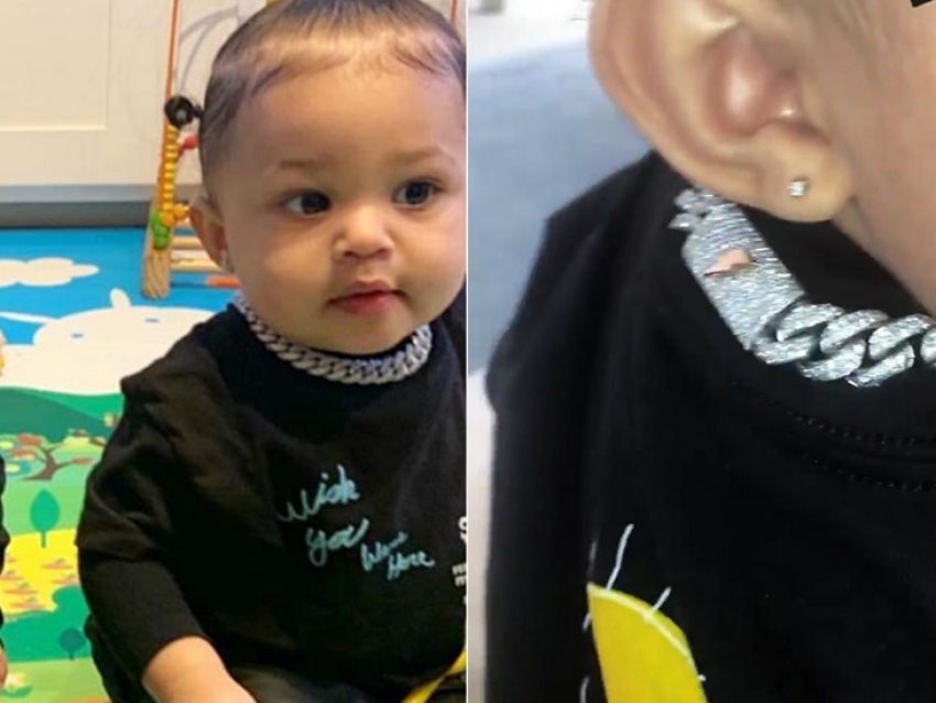 Kylie Jenner y Travis Scott le regalan a su hija un collar de diamantes